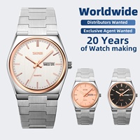 Montre-bracelet analogique minimaliste SKMEI 9288, élégante, avec affichage du temps, idéale pour le personnel d'entreprise, les rendez-vous professionnels et la planification des négociations avec les clients.