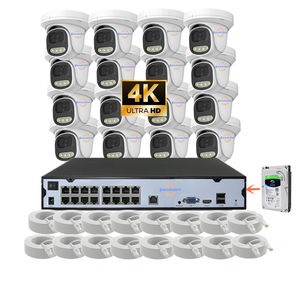 Sistema di Telecamere di Sicurezza Jianvision 4K 8MP <span class=keywords><strong>16CH</strong></span> con Visione Notturna, HDD 4TB, NVR POE, Compressione H.265, Impermeabile e Resistente alle Intemperie - Product Image 1