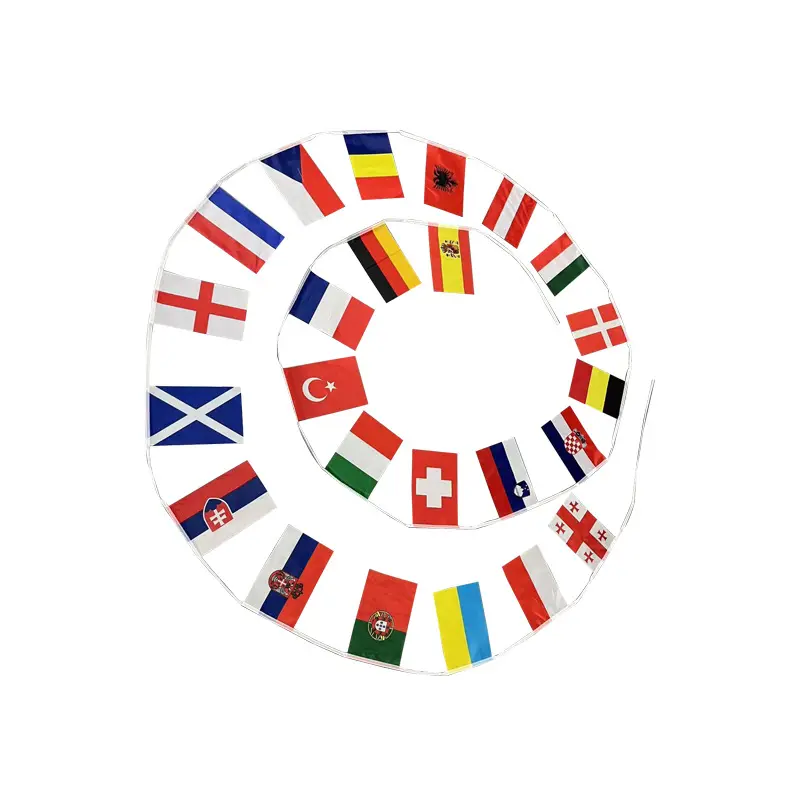 Banderas de cuerda de los 24 mejores equipos europeos de todos los países Banderas decorativas de fútbol europeo de todos los países