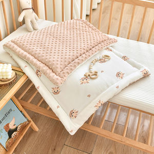 Bantalan kasur bayi dua sisi, kasur bayi katun Minky Dot serat poliester - Product Image 4