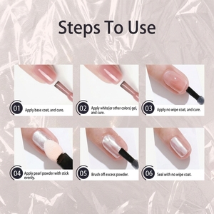 <span class=keywords><strong>Specchio</strong></span> bianco chiaro di luna perla Nail Art in polvere pigmento Glitter cromo Aurora <span class=keywords><strong>rosa</strong></span> Manicure polvere olografica - Product Image 6