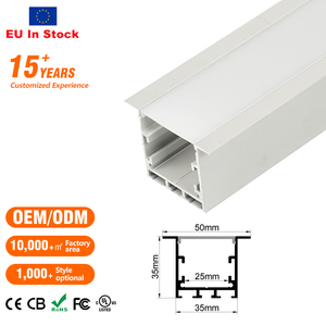 Profilé en aluminium <span class=keywords><strong>plat</strong></span> Offre Spéciale fixé au <span class=keywords><strong>mur</strong></span> d'entrepôt d'UE pour l'éclairage de poignée d'OEM LED et l'éclairage de cuisine - Product Image 2