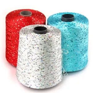 Fancy Yarn Factory Wholesale High Quality Polyester 150D Sequin 2mm 3mm knitting Sequins Fabric Yarn