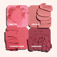 Palette de fards à joues rose vegan imperméable de haute qualité avec logo personnalisé, multicolore, effet flou, marque privée