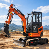 Mini-excavatrice 3,5 tonnes avec cabine, bras long, pour espaces restreints, avec tarière, certifiée ISO CE et Euro 5 EPA