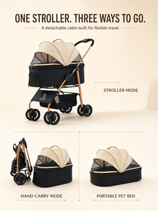 Poussette <span class=keywords><strong>pour</strong></span> animaux de compagnie détachable grande capacité, capacité de charge de 25 kg, pliable, <span class=keywords><strong>pour</strong></span> chien et <span class=keywords><strong>chat</strong></span>, avec <span class=keywords><strong>panier</strong></span> de transport amovible - Product Image 4