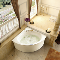 Baignoire Balnéo Portable en Acrylique à Installation d'Angle avec Massage par Air, Utilisation Intérieure, Drain Inclus, Design Autoportant ou Encastrable pour Adultes