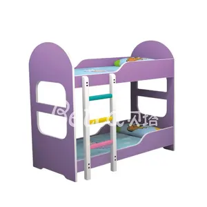 简约设计幼儿园家具儿童双层床，实木儿童双层床
