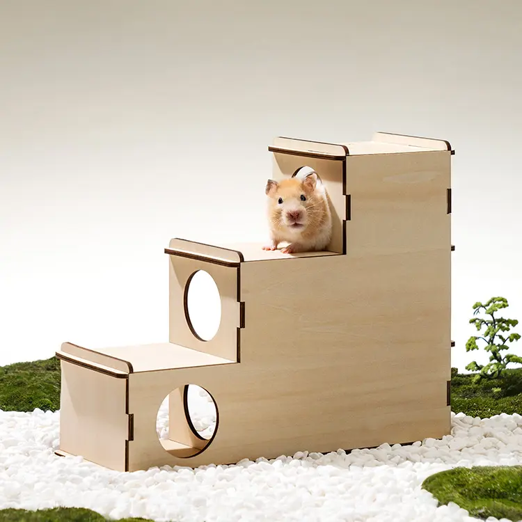 MewooFun yeni tasarım kapalı ahşap Multiroom Hamster kobay kazma ev tüneli