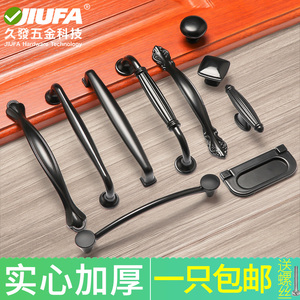 Jiufa Cabinet Drawer Handles <b>Black</b> Alloy Modern Minimalist Single Hole Furniture Hardware - Product Image 5