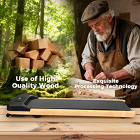 Tapis de marche intelligent en bois avec télécommande, tapis de marche pliable à structure en bois, tapis de marche à absorption des chocs pour usage domestique