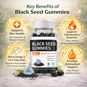 Gel de Aceite de Semillas Negras 500mg |   Sabor a Cerveza de Jengibre |   Apoyo para la Salud de la Piel |   60 Piezas - Product Image 3