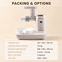 Machine à pâtes électrique multifonctionnelle, bol en acier inoxydable de 5 L, machine à faire des nouilles de 300 W