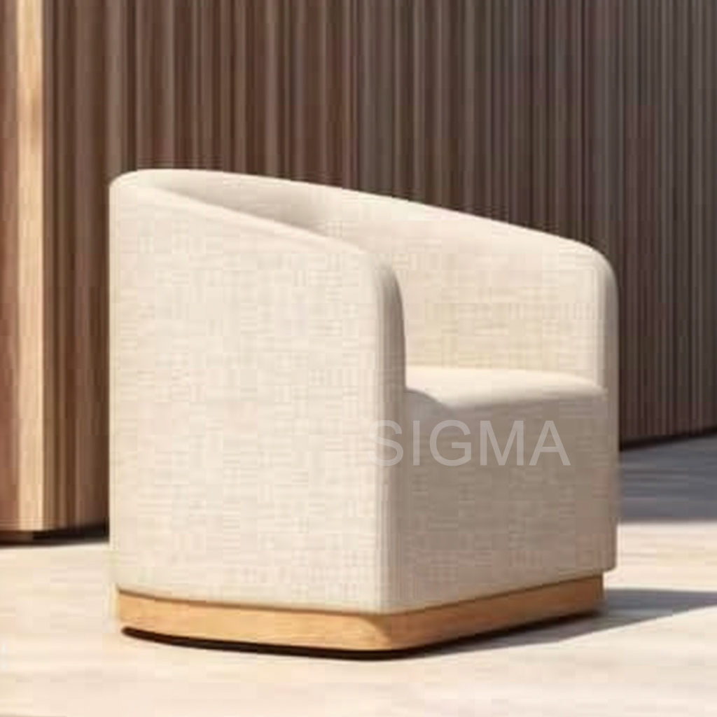 Water-resistant Outdoor Restaurant Furniture Garden Wooden Frame Patio Sofa Set Teak Wood Upholstery Sofa