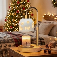 Lampe chauffe-bougie en métal ajouré réglable en hauteur pour Noël, décoration intérieure et cadeau de fêtes