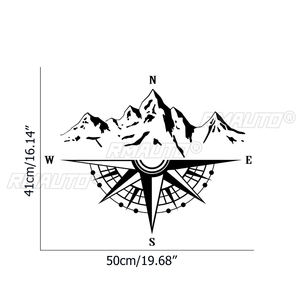 Pegatina decorativa para coche, brújula con montaña todoterreno, vinilo autoadhesivo, pegatina para capó de coche, accesorios para decoración de coche, 50x41cm - Product Image 6