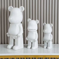Figurines Fluides de Mode, Statue d'Ours Blanche, Sculpture, Peinture à Verser DIY, Ornements en Briques d'Ours 27/35/50cm, Décoration d'Intérieur, Artisanat en Résine