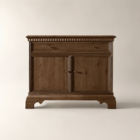 Buffet de luxe en bois massif, meuble architectural à 2 portes avec tiroir pour hôtel, villa, salon