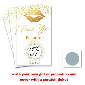 บัตรเกมแต่งงานวันเกิดริมฝีปากทองขอบคุณใบรับรองของขวัญเปล่าใบขูดบัตรวาชเชอร์สําหรับธุรกิจขนาดเล็ก - Product Image 3