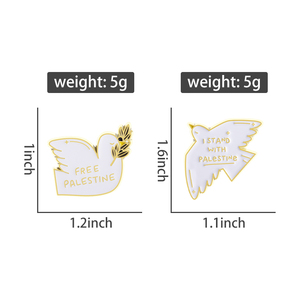 Chim bồ câu của Hòa bình men <span class=keywords><strong>Pin</strong></span> chim trắng với Olive chi nhánh Trâm ve áo huy hiệu đồ trang sức quà tặng cho bạn bè và trẻ em - Product Image 6