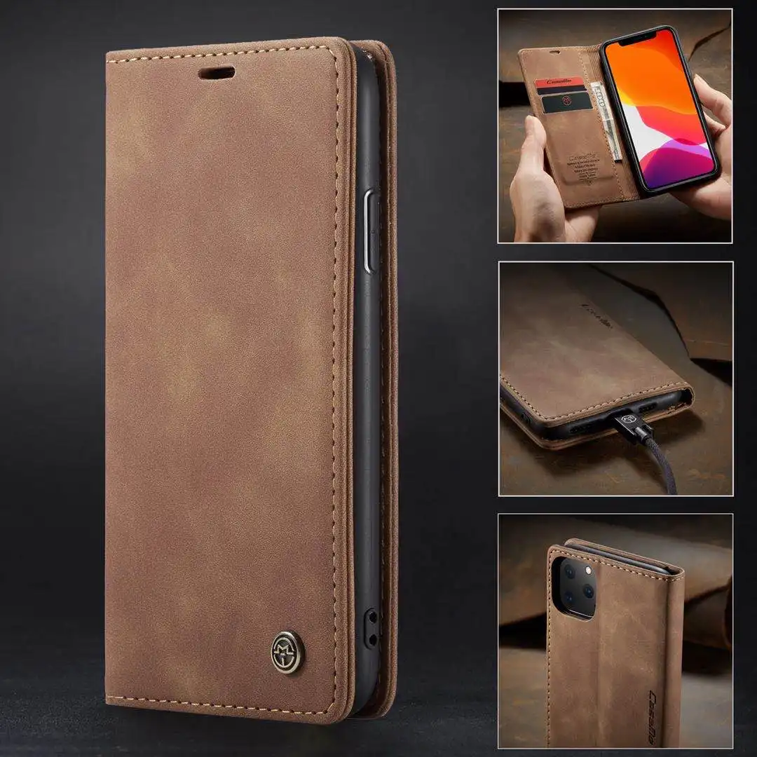 CaseMe Custom Fashion Magnetic Card Flip Wallet Leather Cell Phone Case For iphone 11 Pro Max X XR XS MAX 6 7 8 Case