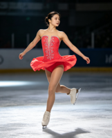 Robe de patinage artistique sans manches rouge ornée de strass pour filles et femmes, idéale pour les compétitions et les spectacles sur glace