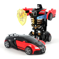 Juguete de Auto Deportivo Multifuncional de Diseño Realista, Accionado por Fricción, Estilo de Carreras, Transformable con un Clic