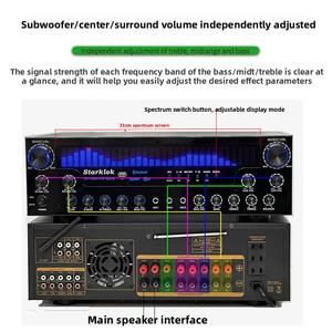 <span class=keywords><strong>Amplificador</strong></span> Receptor de Cine en Casa AV-8000SW Edición Premium 2200W Profesional de Ultra Alta Potencia <span class=keywords><strong>7.1</strong></span> <span class=keywords><strong>Canales</strong></span> con BT Inalámbrico Exclusivo - Product Image 2