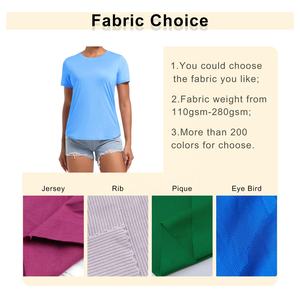 2024 T-Shirt en polyester personnalisé pour femmes T-shirt d'entraînement de yoga de sports d'été à séchage rapide avec ourlet incurvé Nouveaux produits en gros - Product Image 2