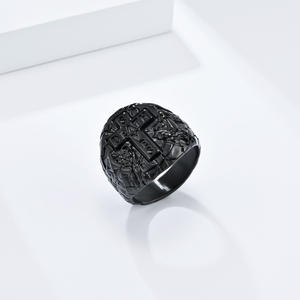 Cross <b>Titanium</b> Steel <b>Ring</b> For <b>Men</b> Black Gold Silver Cross Pattern Punk Hip Hop Jewelry Gift Fashion <b>Rings</b> - Product Image 4