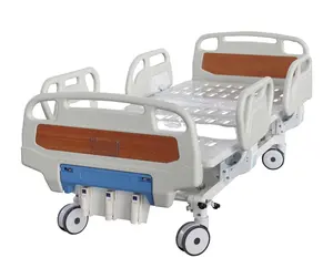 YKB002-2 Three crank Marked ICU 3 Functions Manual Medical Hospital Bed with ABS&foot board ABS railing with soft connection