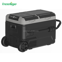 Réfrigérateur-congélateur portable 50l avec batteries DC 12V/24V AC, refroidisseur de voiture, réfrigérateur compact pour le camping, utilisation en voiture et à domicile