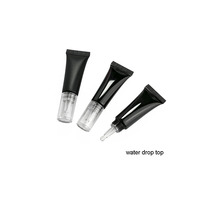 LZ Pack Vente flash 10g 10ml Tubes de baume à lèvres noir mat brillant Logo personnalisé Applicateur en métal souple Tubes vides pour gloss à lèvres à presser