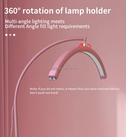 Lampe à Cils en Aluminium Demi-Lune de 28 Pouces, Télécommande, Extensions de Cils, Artiste de Tatouage, Esthéticien Pro