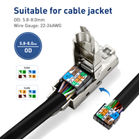 ZOERAX Zinc Alloy Shielded Toolless CAT8 RJ45 Plug, Konektor Modular Ethernet Kecepatan Tinggi STP Berlapis Emas 50μ