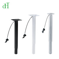 Pied de table professionnel moderne en aluminium à colonne unique, réglable en hauteur par vérin à gaz, pour bureau assis-debout, salle à manger, école