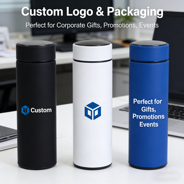 Customizable Digital Temperature Led Display Water Bottle Intelligente 500ml Smart Thermos Drink Water Bottle