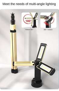 Aimant détachable trépied rétractable projecteur rétractable rotation à 180 degrés Camping en plein air travail Lig - Product Image 4