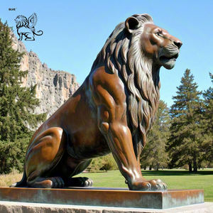 Kustom gaya barat taman ukuran hidup besar pintu depan singa patung patung perunggu singa patung untuk luar ruangan - Product Image 1