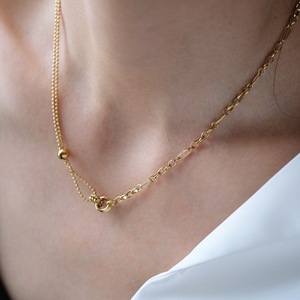 Collar de cadena circular con cuentas entrelazadas estilo <span class=keywords><strong>BF</strong></span> para parejas, joyería de acero inoxidable que no se deslustra, regalo diario o de aniversario - Product Image 6