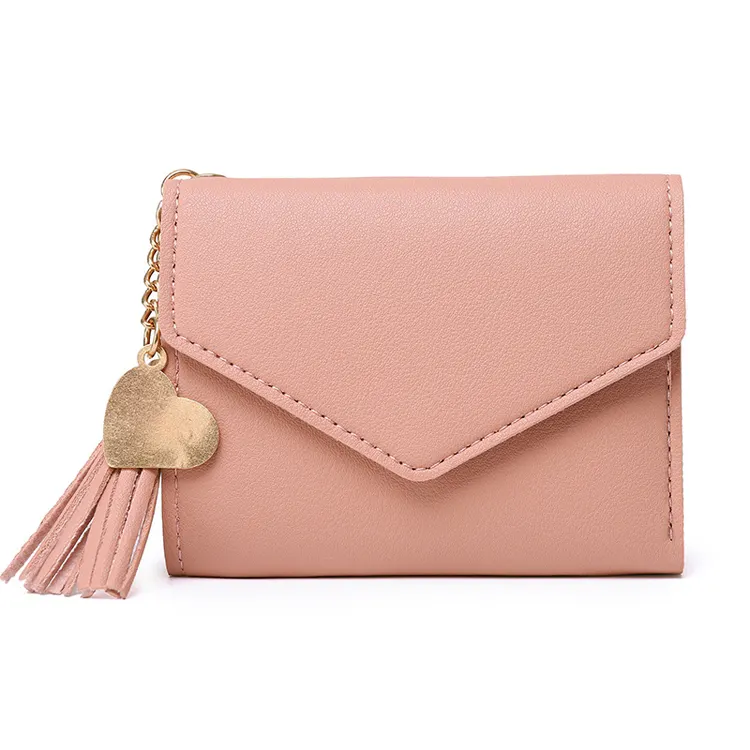 Wholesale Chinese Pu Pink Plain Ladies Clutch Coin Purse Women Fancy Coin Purse