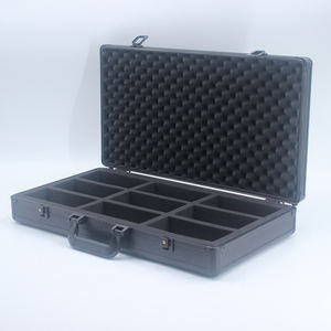 Custodia per il trasporto personalizzata con finitura a trama in pelle di serpente nera con morbida schiuma PU all'interno della custodia per attrezzature in alluminio - Product Image 1