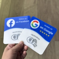 Autocollants de table NFC en acrylique personnalisés pour avis et évaluations (Instagram/Google/TikTok) avec adhésif