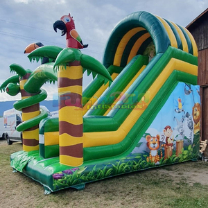 Commercial grade kids outdoor bouncer jumpers dmuchana zjezdzalnia dzungla <b>inflatable</b> safari slide for party - Product Image 3
