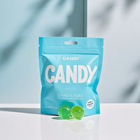 Bonbons refermables imprimés sur mesure Doypack sac en plastique de qualité alimentaire pochette debout emballage pour bonbon bleu