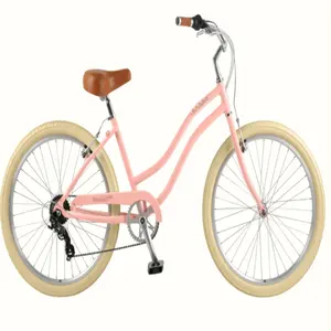 26 Inch Lady City Bikes Women's Step Through 7 Speed Beach Cruiser Bike