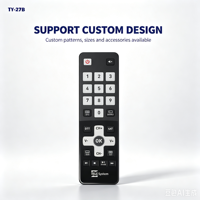 Télécommande TV infrarouge antichoc à code fixe KEYUAN TY-27B, portée 20m, 4 boutons, matériau ABS, pile AAA, moule privé
