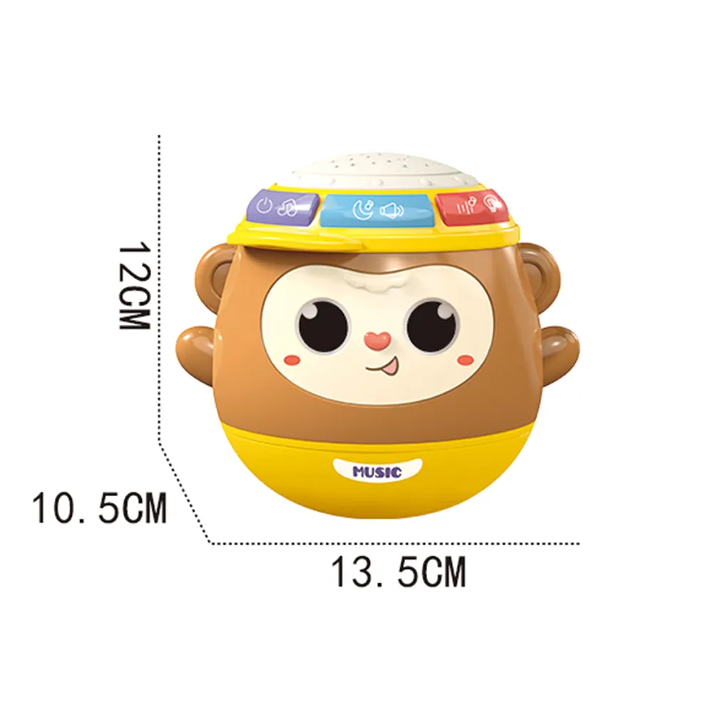 몬테소리 학습 원숭이 드럼 Roly-poly 감각 학습 뮤지컬 장난감 다기능 아기 텀블러 장난감