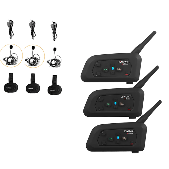 3 User Football Referee Walkie Talkie Headset V4C PRO 1200M Full Duplex Headset Football Conference Walkie-Talkie