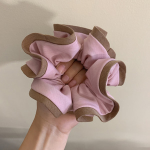 Chouchou plissé rétro coréen élégant multicolore pour femme, élastique doux - Product Image 3